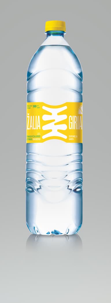 Silpnai gazuotas vanduo ŽALIA GIRIA Premium, citrinų ir žaliųjų citrinų skonio, 1,5 l D