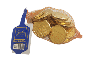 Chocolate EURO coins in a HAMLET bag 50g
