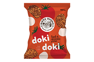 Pomidorų mocarelos skonio keptos duonos traškučiai DOKI DOKI 150g