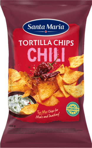 Kukurūzų traškučiai SANTA MARIA, su aitriosiomis paprikomis, 185 g