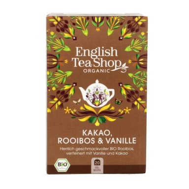 Chocolate, Rooibos, and Vanilla Tea, organic, 20 packs.