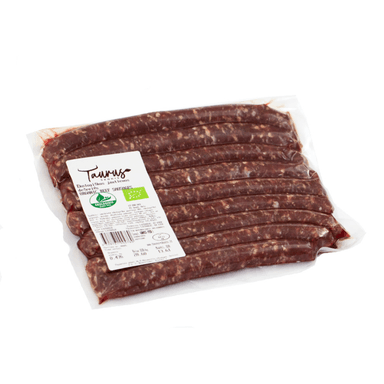 Organic beef sausages