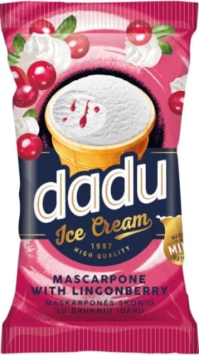 Ice creams DADU maskarpone with cranberrys, 120ml