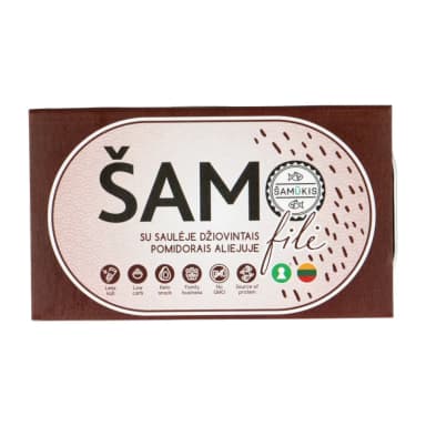 Catfish fillet with sun-dried tomatoes in oil