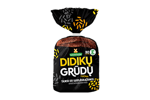 DIDIKŲ dark grain shaped bread with sunflower seeds, 340g