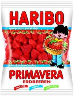 Gummies HARIBO, Primavera, Erdbeeren, 100g