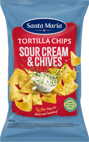 Corn chips SANTA MARIA Sour Cream & Chives, 185 g