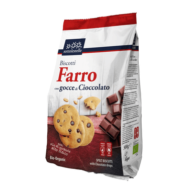 Spelt cookies with chocolate chips BISCOTTI FARRO, organic