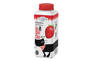 VILKYŠKIAI strawberry flavored yogurt 2% 330ml