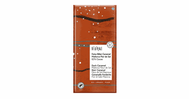 Dark chocolate with caramel and Fleur de Sel salt, organic
