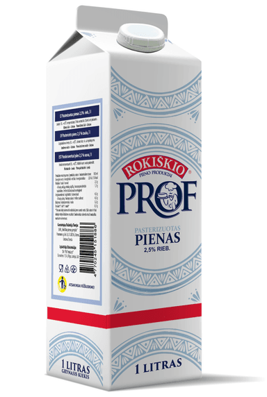 Milk ROKIŠKIO PROF, 2.5%, 1 l