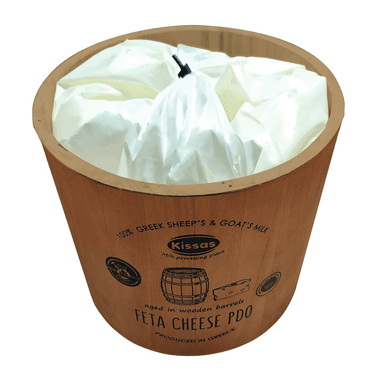 Sheep and goat cheese FETA PDO, matured in wooden barrels for 60 days.