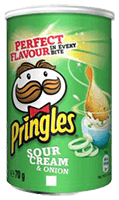Bulvių traškučiai PRINGLES (grietinės ir svogūnų skonio), 70 g