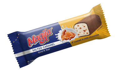 Cottage cheese "Magija" with salted caramel, covered with milk chocola