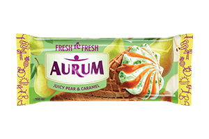 Pear-flavored ice cream with salted caramel filling AURUM, 150ml
