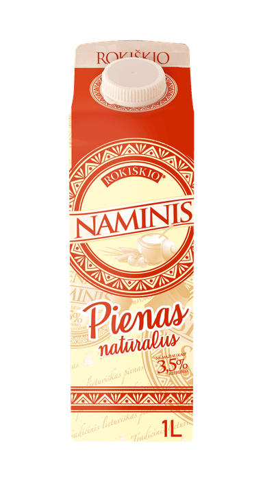 Milk ROKIŠKIO NAMINIS, natural, 1 l, Elopak