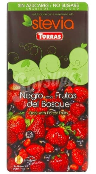 Chocolate STEVIA, dark with forest fruits, 125 g