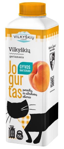 Geriamasis jogurtas, persikų ir  abrikosų skonio, 2% riebumo, 750 ml, tetratop