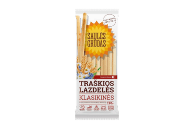 Klasikinės traškios lazdelės SAULĖS GRŪDAS 125g