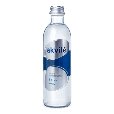 Natural mineral water AKVILĖ, non-carbonated, glass, 0,33l