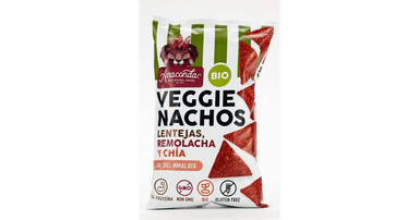 Corn chips with lentils, beets, and chia seeds, organic