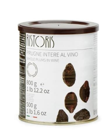 Whole plums in wine RISTORIS, 800g/500g