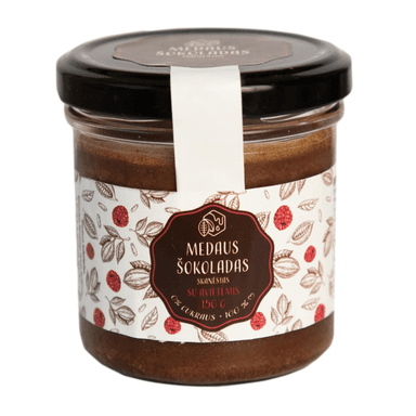 Honey chocolate with raspberries