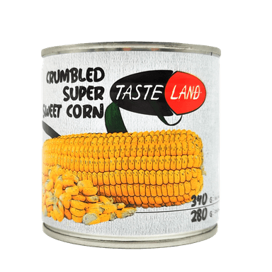 Canned corn TASTE LAND, sweet, 340 g/280 g