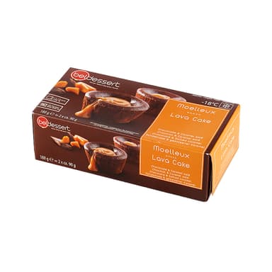 Frozen chocolate cake BELDESSERT Lava Cake, salty caramel, 2x90g