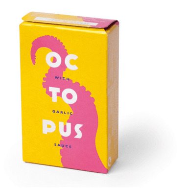 Pieces of octopus in garlic sauce