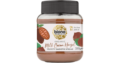 Milk chocolate and hazelnut cream, organic