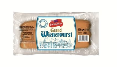 Virtos ir rūkytos kiaulienos dešrelės CAMPOFRIO Grand Wienerwurst, a.r., 400 g, 3vnt