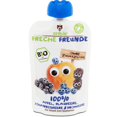 Apple, blueberry, currant, and blackberry puree, from 12 months, organic