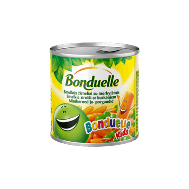 Žirneliai su morkytėmis Kids BONDUELLE, 200 g / 130 g