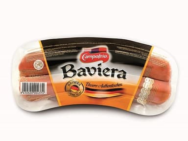 Boiled and smoked pork and poultry sausages CAMPOFRIO Baviera, 260 g, 3 pcs