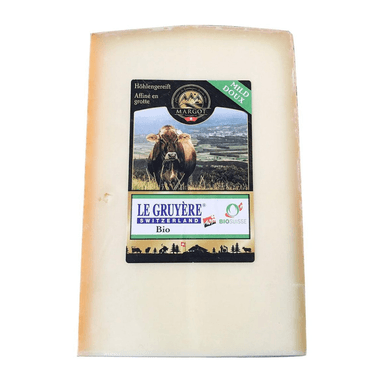 Sūris GRUYERE MILD AOP, brandintas 6 mėn., ekologiškas