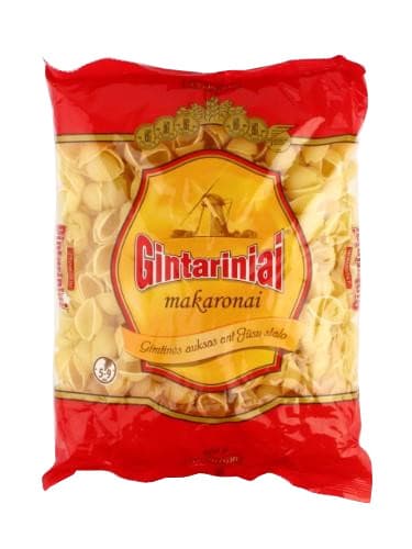 Pasta GINTARINIAI, conchiglie rigate, 400 g