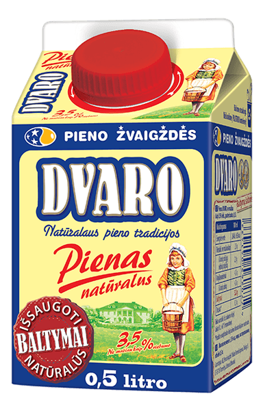 Natūralus DVARO pienas, 3,5 % rieb., 500 ml