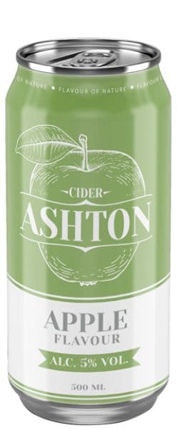 Gazuotas sidras ASHTON obuolių skonio, 5% 0,5l