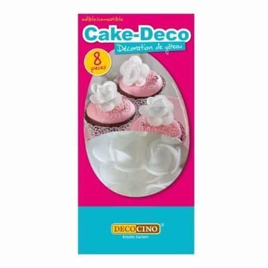 Vaflinės rožės DECOCINO, baltos, 8 vnt.