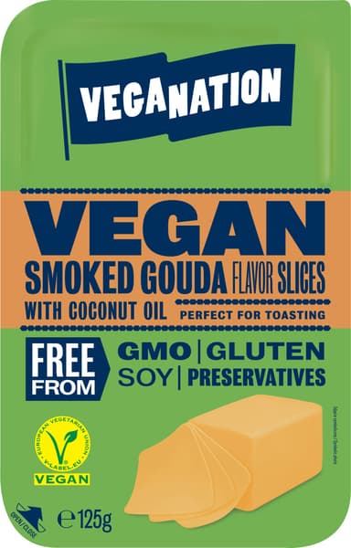 Veganation Vegan Smoked Gouda slices 125g
