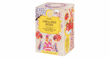Organic lemon and ginger tea