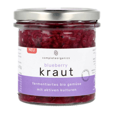 Fermentuoti kopūstai su mėlynėmis, ekologiški