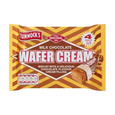 Vafliai TUNNOCK'S, su pienišku šokoladu, 96 g