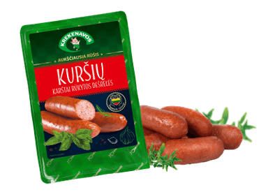 Hot smoked KURŠIŲ hunter's sausages KREKENAVOS, a.r, 600g