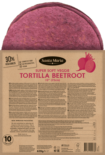 Tortilla Beetroot 10” (25cm), SANTA MARIA 620 g