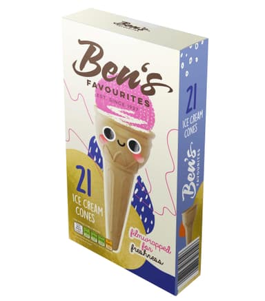 Waffle cones BEN'S FAVOURITES, for ice cream, 21 pcs., 73 g