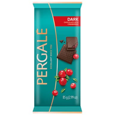Dark chocolate PERGALĖ, with cranberries, 85 g