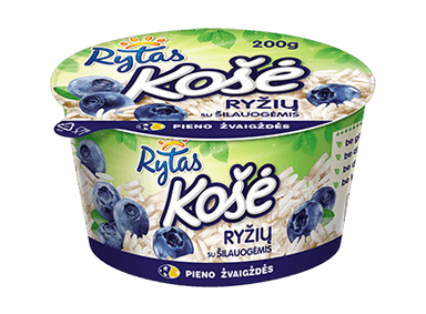 Ryžių košė RYTAS su šilauogėmis, 6 % rieb., 200 g