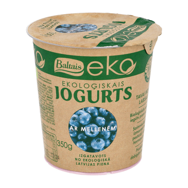 White yogurt with blueberries, organic